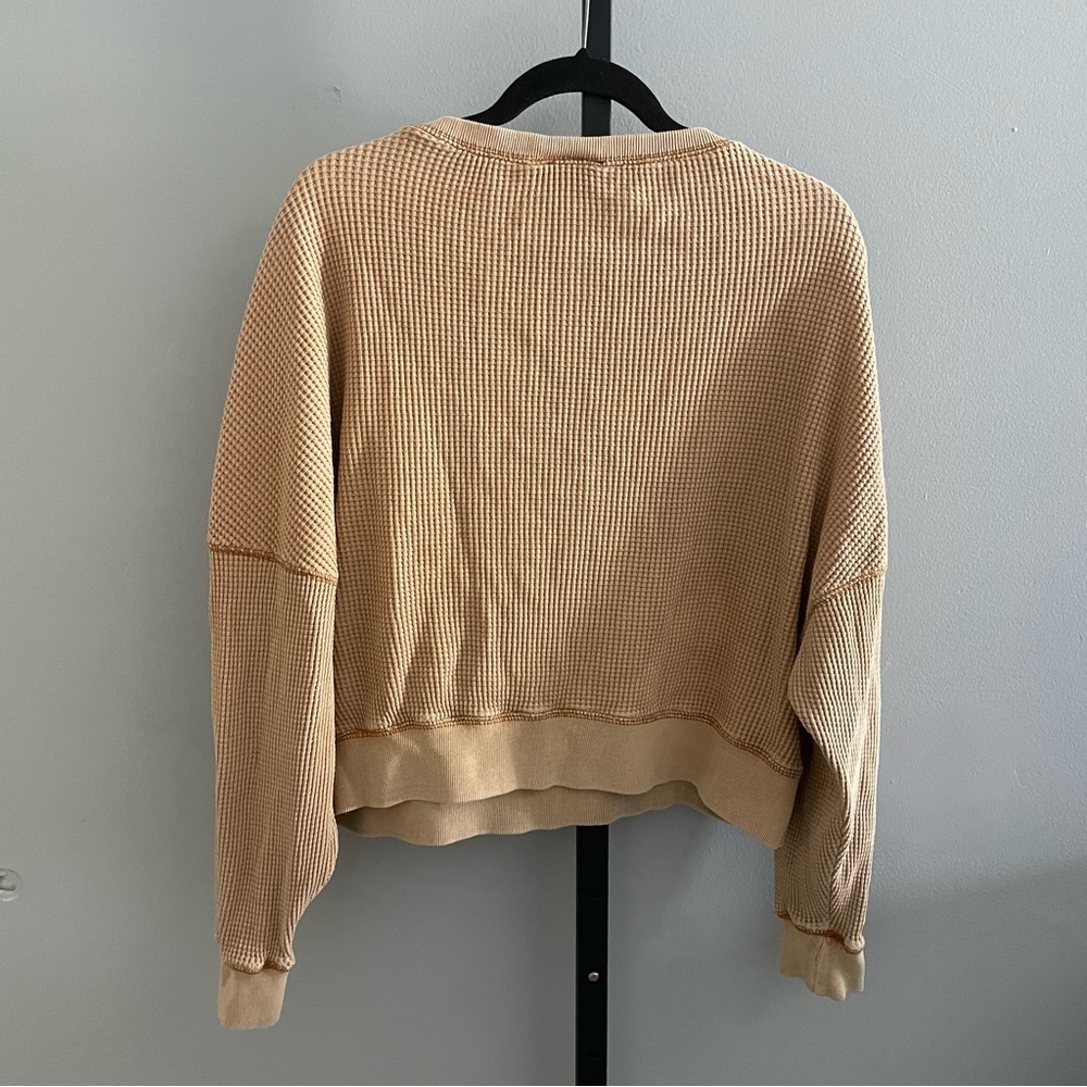 Urban Outfitters Out From Under Luciana Waffle Thermal Cropped Pullover Medium - Picture 3 of 5